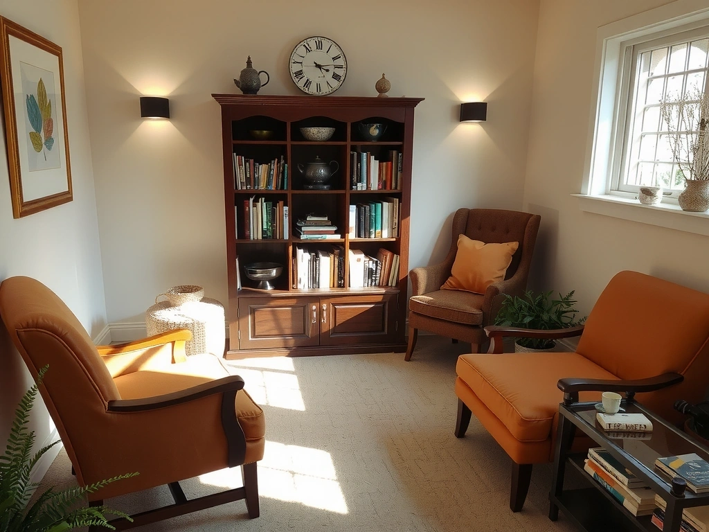 Tea and relaxation corner with herbal teas and comfortable seating